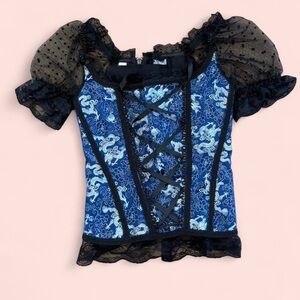 Blue Dragon Corset Top